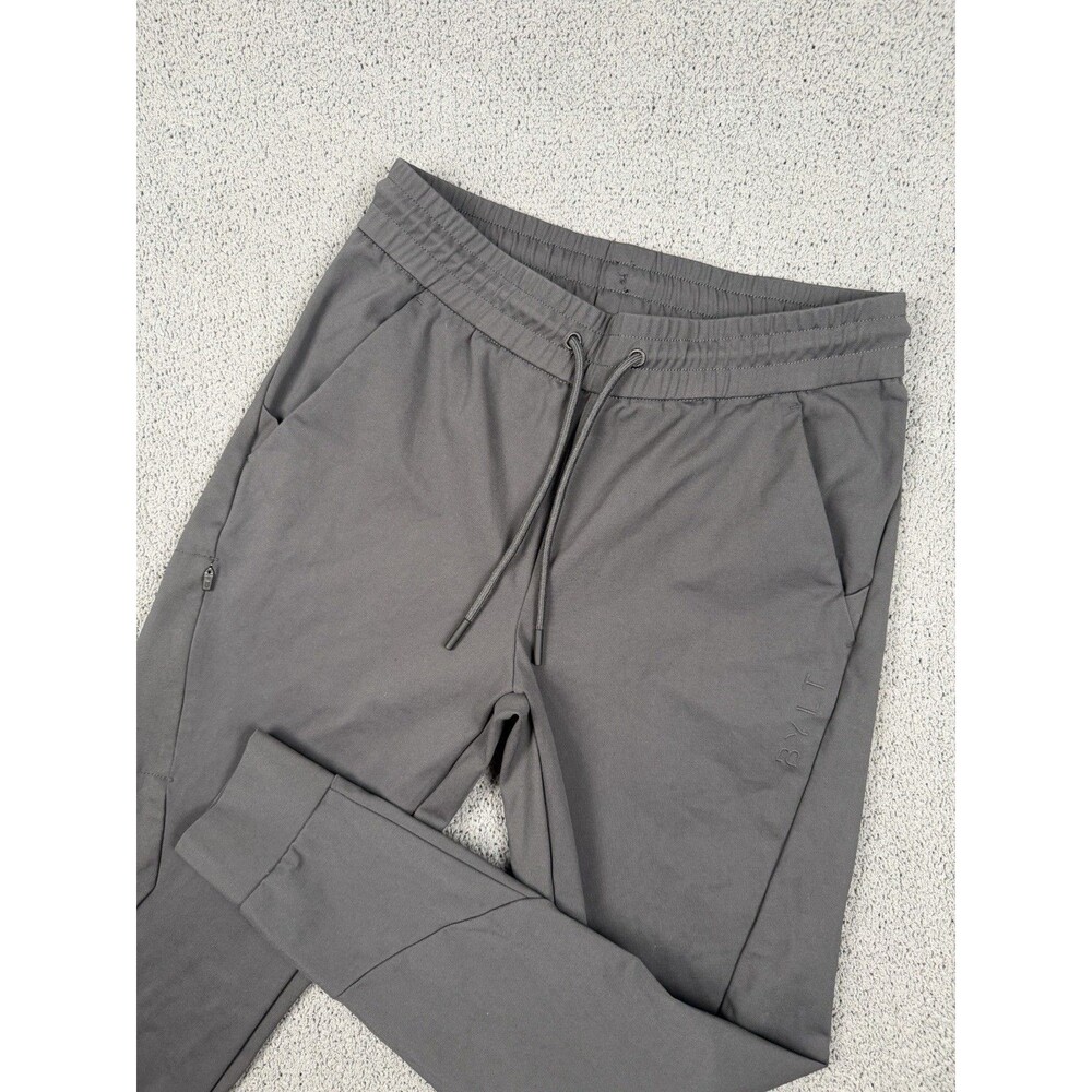 Bylt Pants Mens L Gray Active Joggers Athletic Pockets Stretch Gym Drawstring